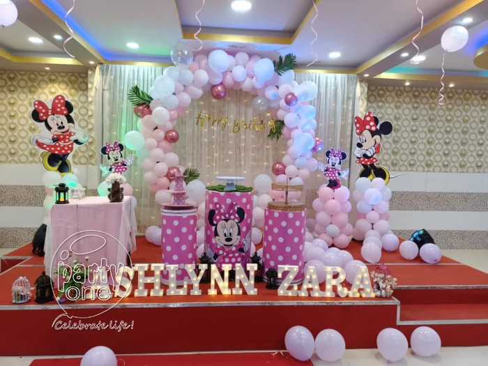 birthday Pink & White Polka Mickey Mouse Birthday Decor